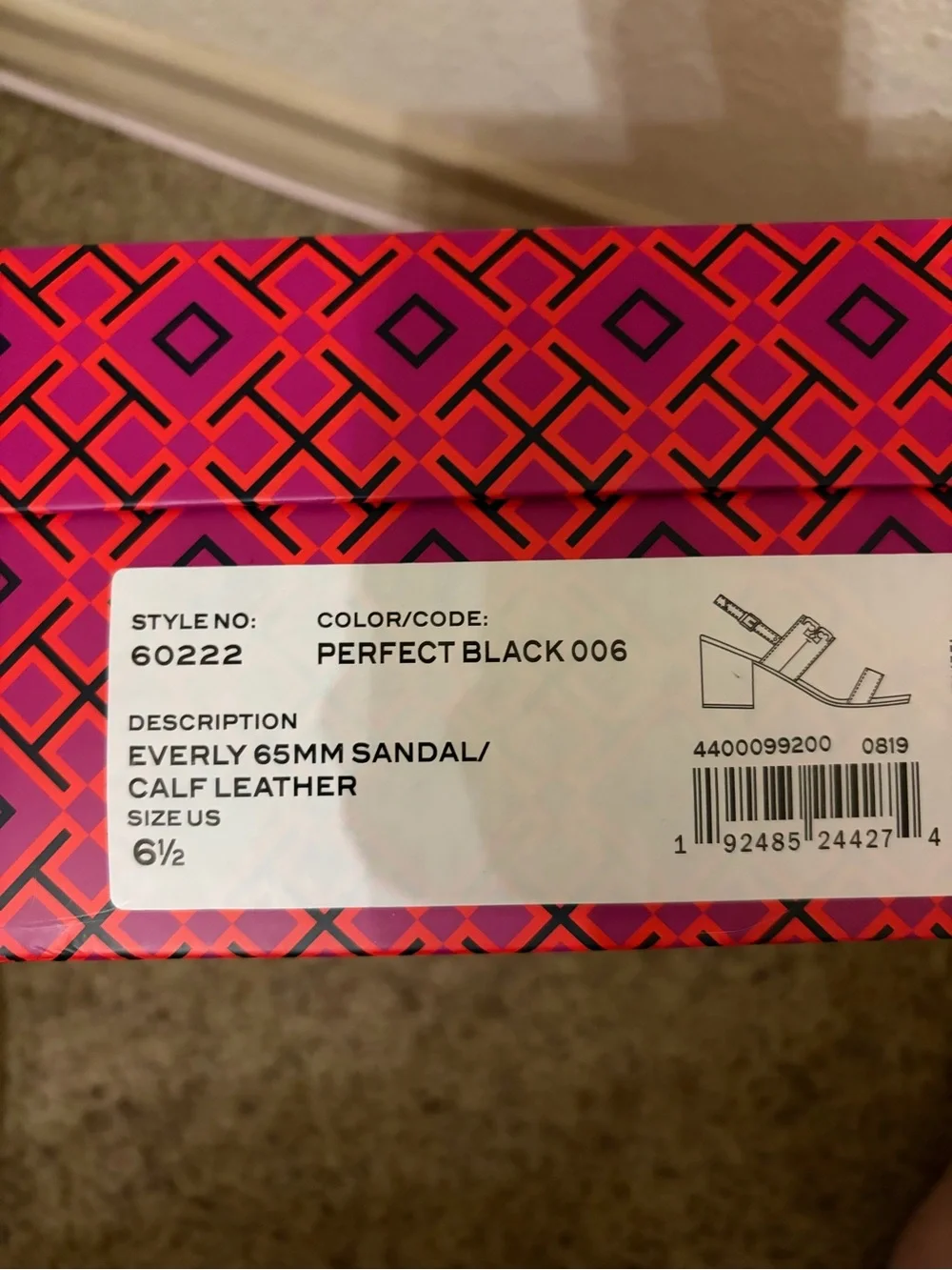 Tory Burch Black Everly 65mm Sandal.